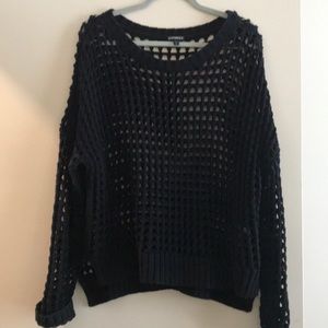 Hello 90s! Cross cross cut out black sweater.